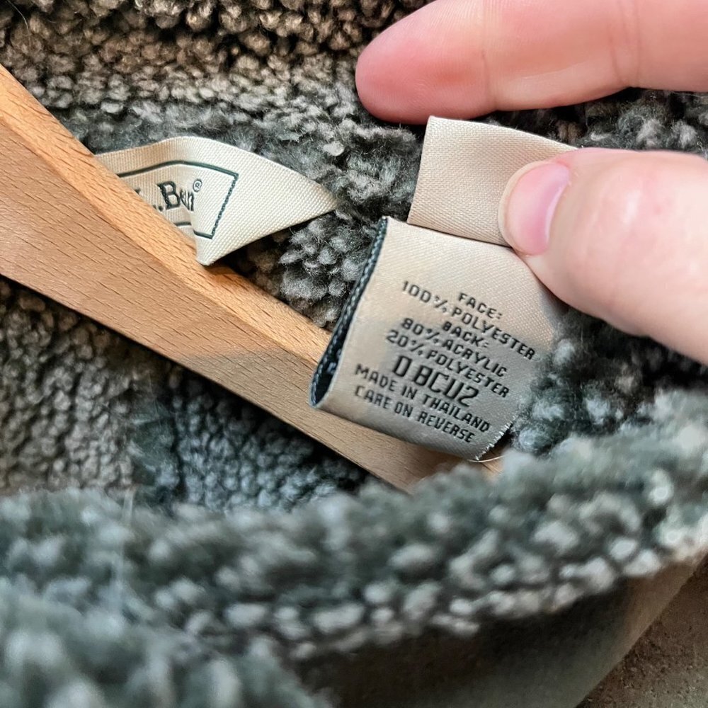 L.L. Bean Olive Green Sherpa-Lined Vest - Picture 3 of 7